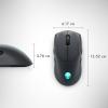 imageAlienware WiredWireless Gaming Mouse AW610M  16000 DPI Optical Sensor Ambidextrous 7 Buttons 3ZONE 168m AlienFX RGB Lighting EdgeFree Design Ergonomic  Lunar LightAW720M  Dark side of the moon
