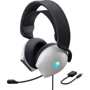 imageAlienware AW520H Wired Gaming Headset  Dolby Atmos Unidirectional AlienFX 168 Million RGB Colors Microphone Mute Volume Onheadset Controls 40mm HiRes Certified  Dark Side of the MoonLunar Light