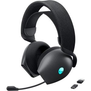 imageAlienware AW720H DualMode Wireless Gaming Headset  Dolby Atmos Spatial Sound Wireless 24 GHz 35mm Connector Cable inline Controls Integrated Microphone Unidirectional  Lunar LightDark side of the Moon