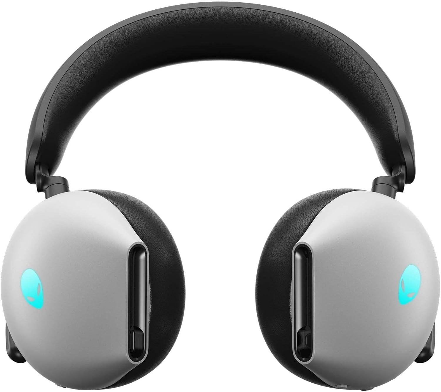 imageAlienware AW920H TriMode Wireless Gaming Headset  Dolby Atmos Virtual Surround Sound Active Noise Cancelling AIdriven NoiseCancelling microphone USBC Wireless Dongle  Lunar Light Large